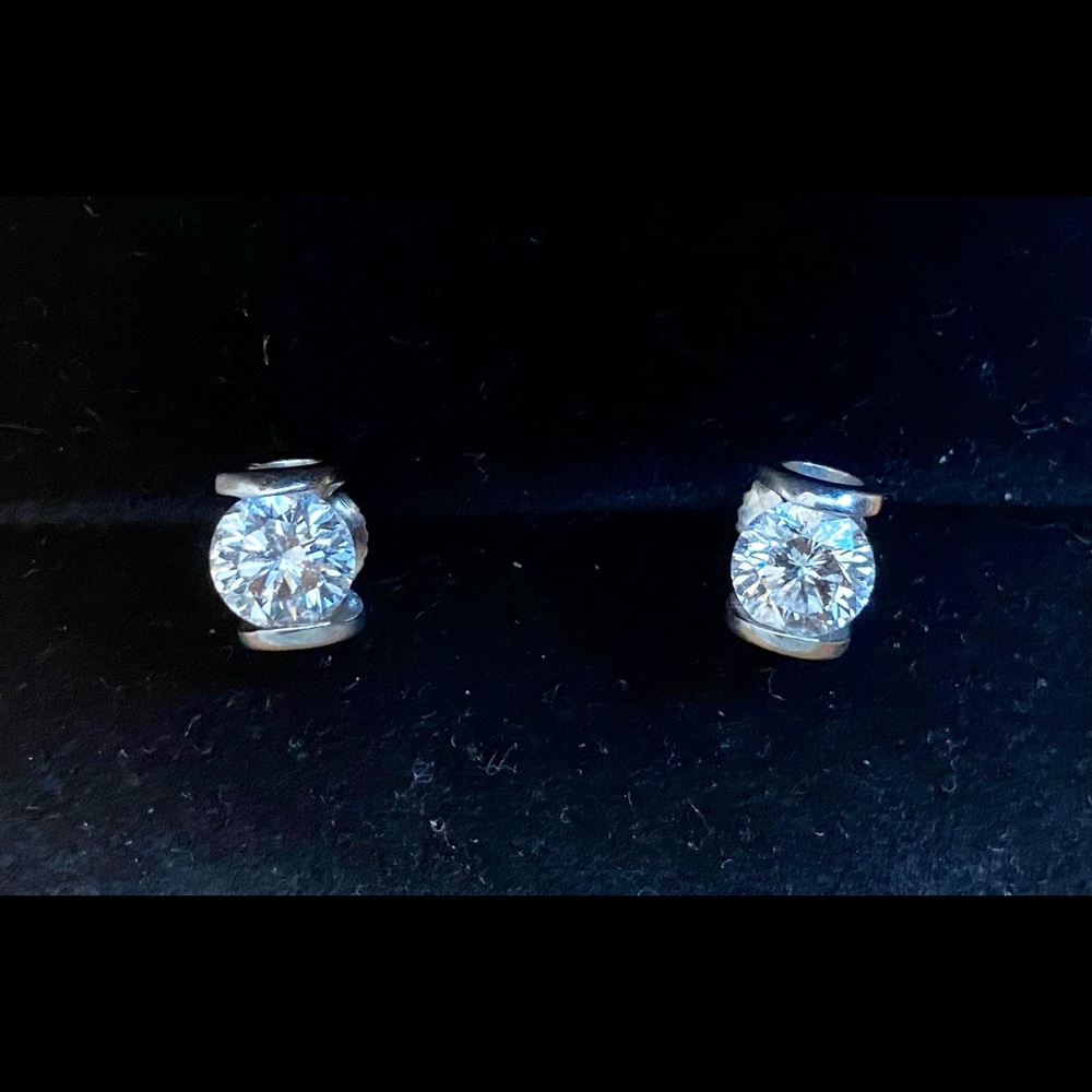 Authentic Movado Diamond Earrings- Platinum